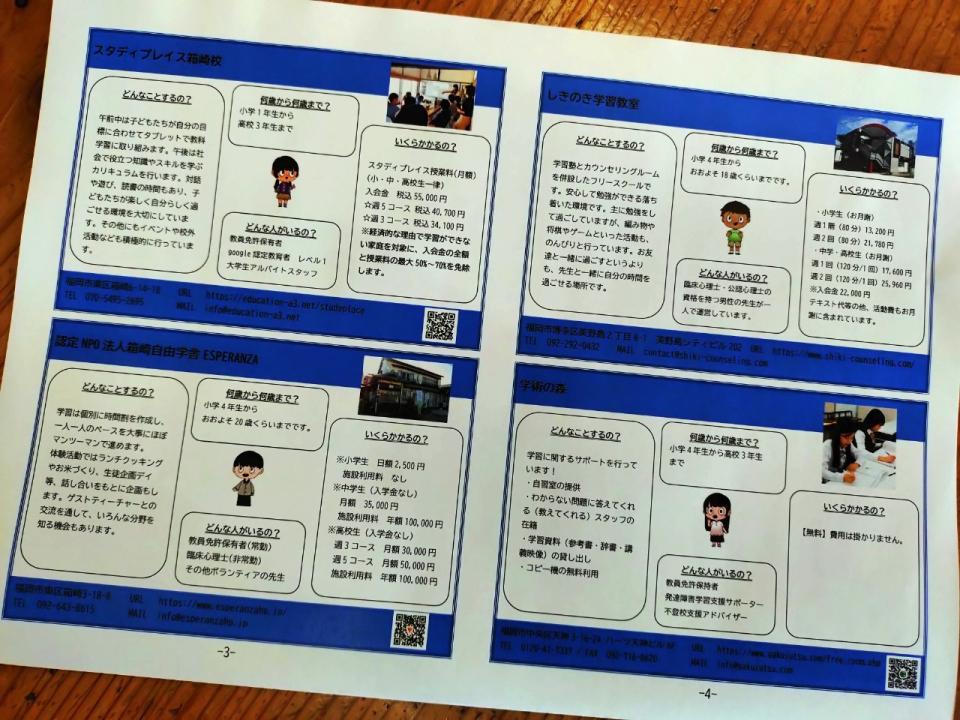 こどもたちの多様な学びを支える居場所情報誌