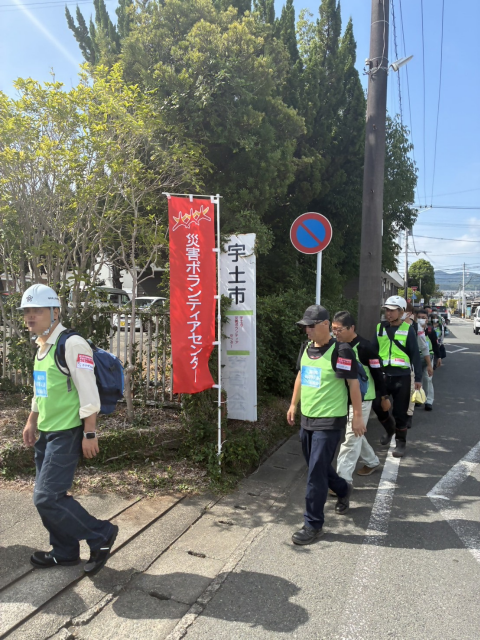 宇土市災害ボランティアセンターに到着